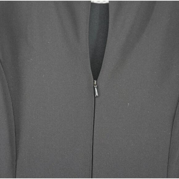 White House Black Market Black Fit Flare Dress Womens 4 Sleeveless Mesh Hem - Picture 7 of 7